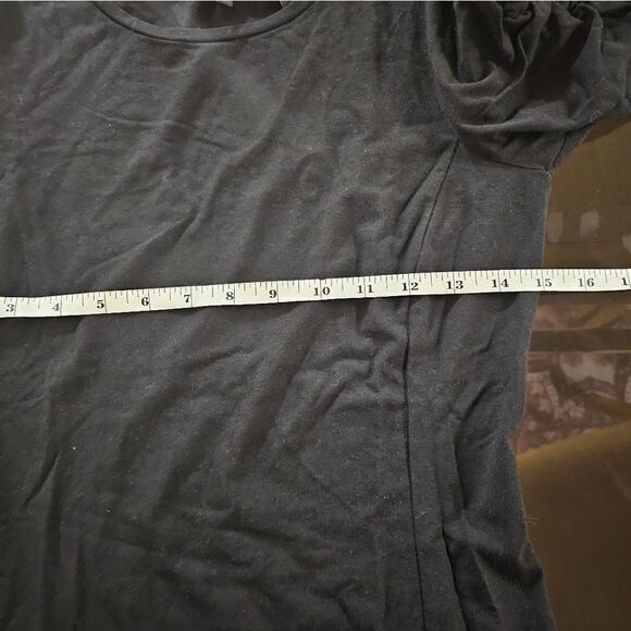 Theory Black Gather Sleeve Dress Size XS US 0 - Picture 8 of 10